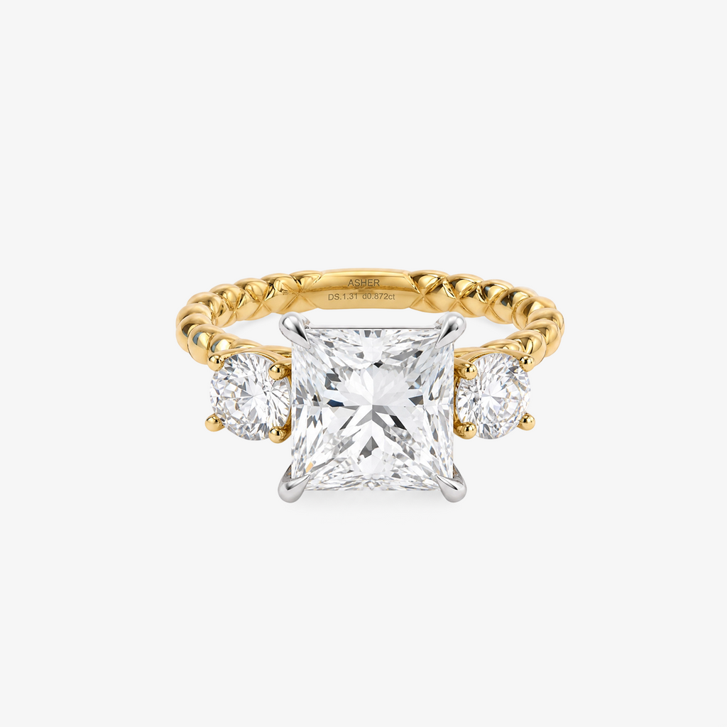 5ct Princess Lab Diamond Rope Ring