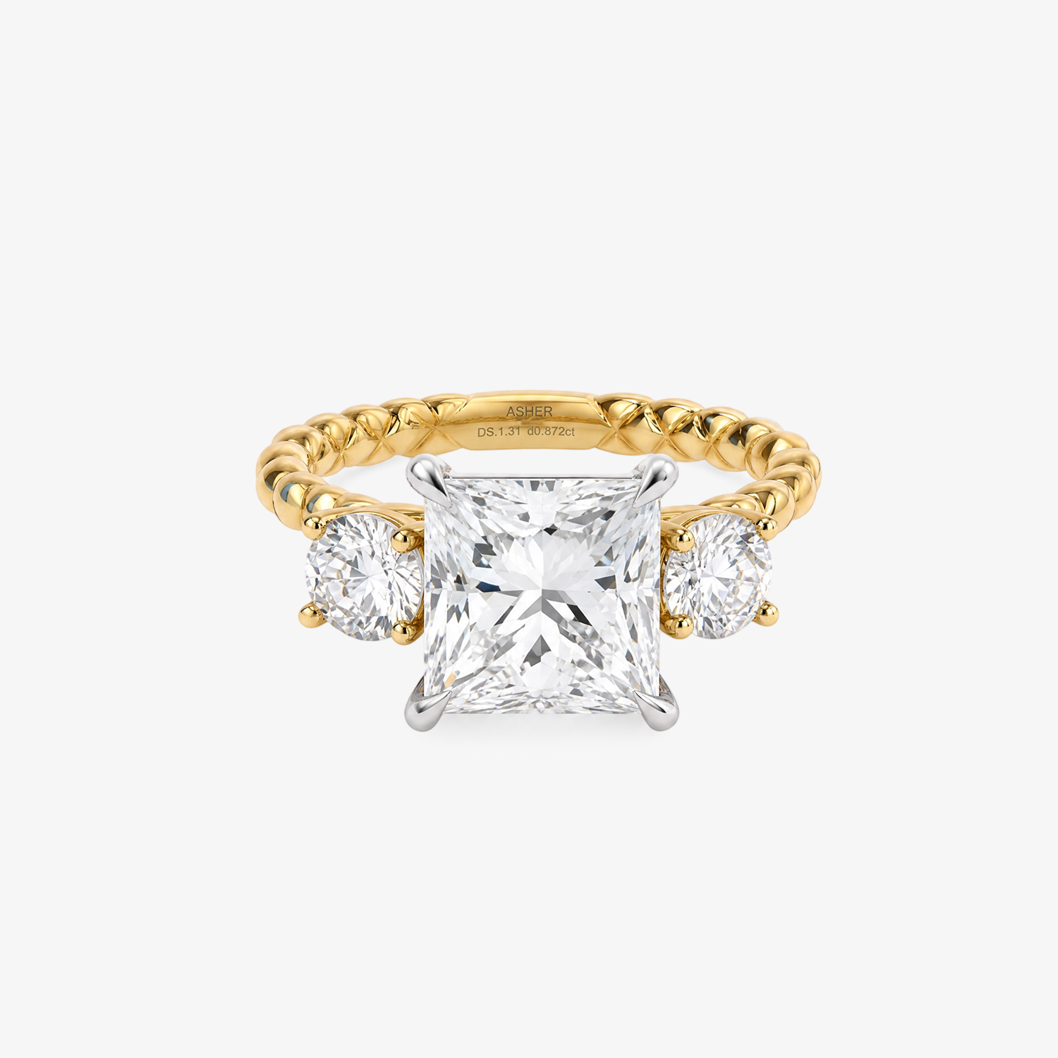 5ct Princess Lab Diamond Rope Ring