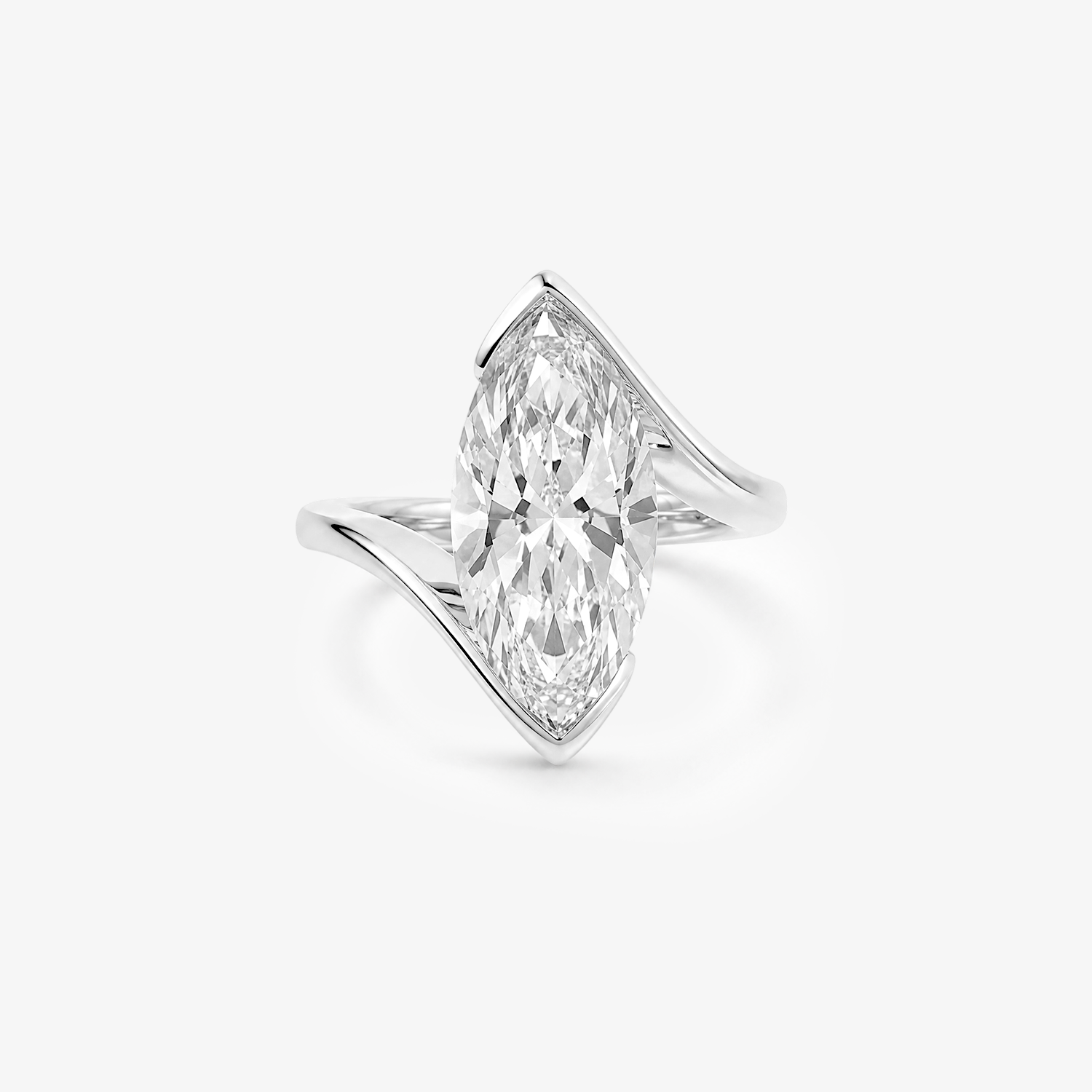 5ct Marquise Lab Diamond Bypass Ring