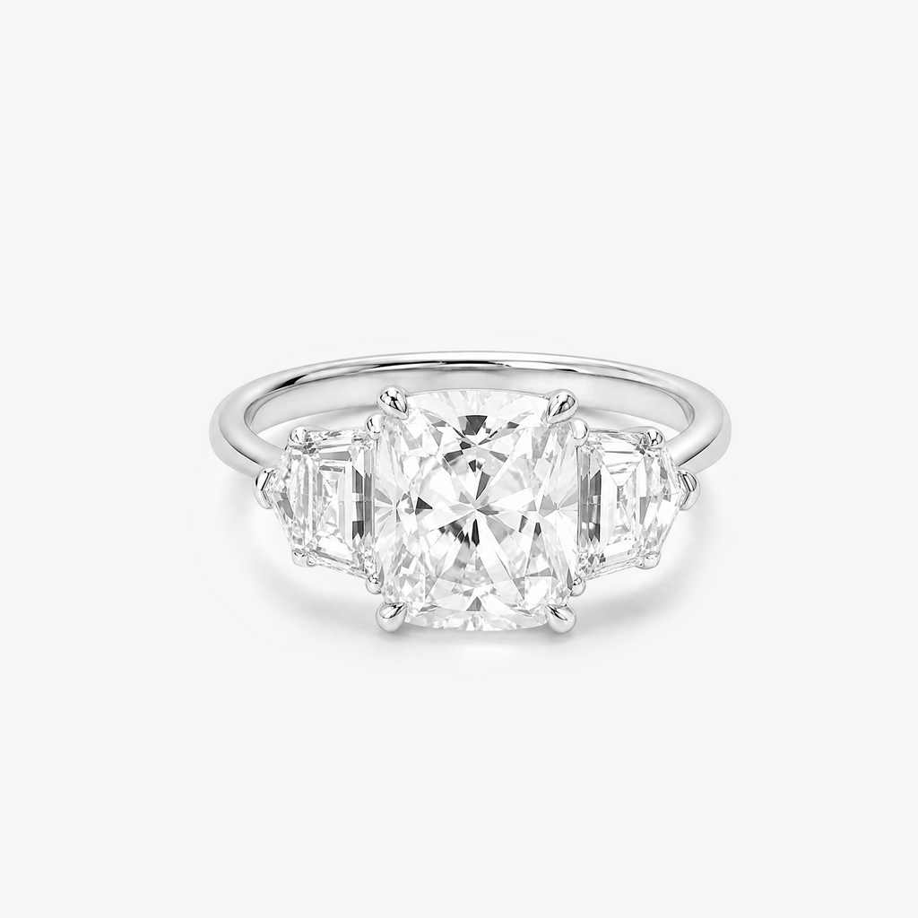 5ct Radiant Lab Diamond Trilogy Ring