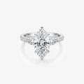 Marquise Pear Moissanite Three Stone Pavé Ring