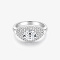 Round Moissanite Dome Pavé Bombé Ring