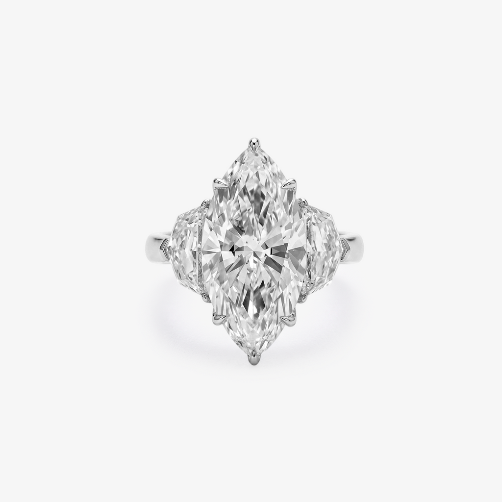 9ct Marquise Lab Diamond Trilogy Ring