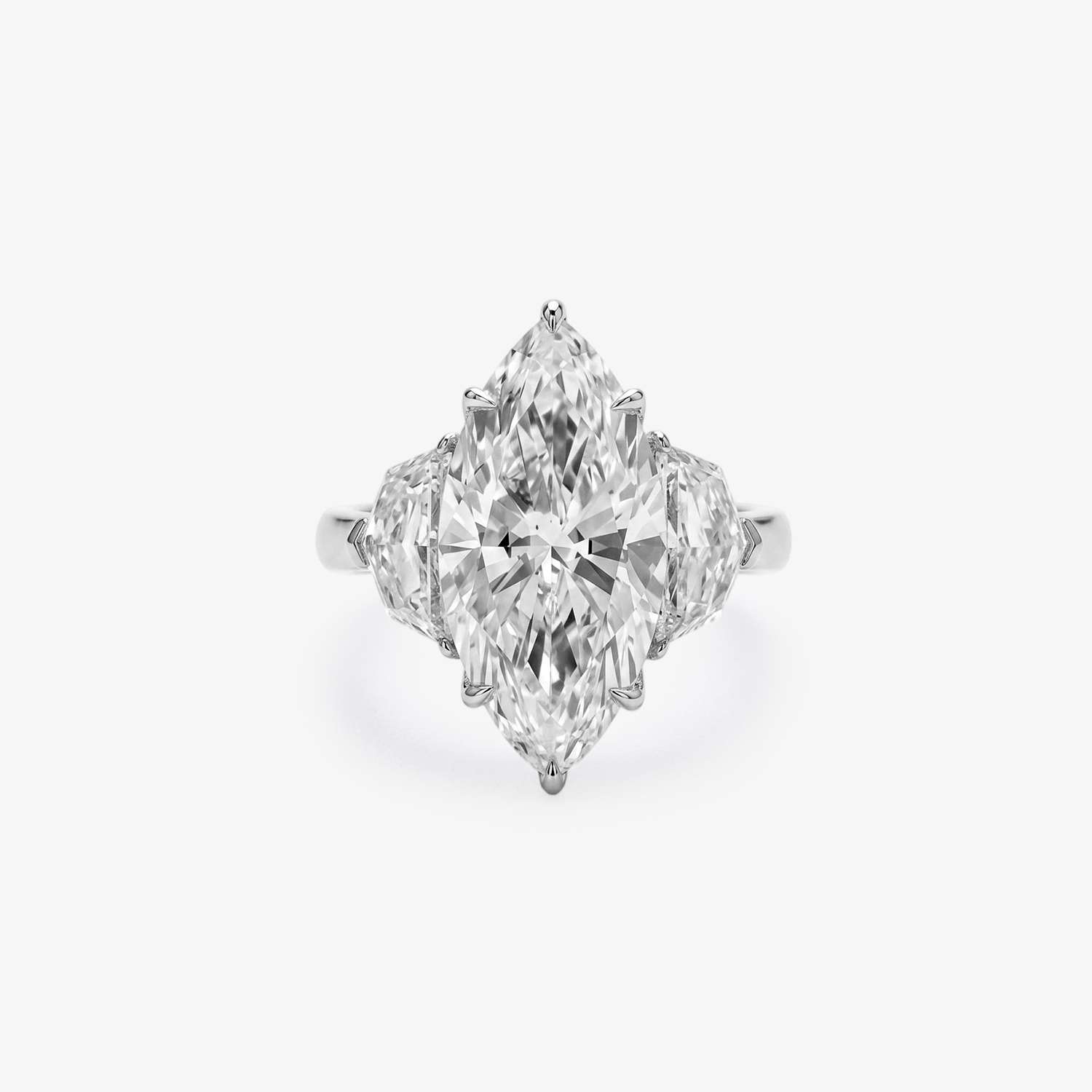 9ct Marquise Lab Diamond Trilogy Ring