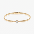 Moissanite Pavé Square Solitaire Station Coil Bangle