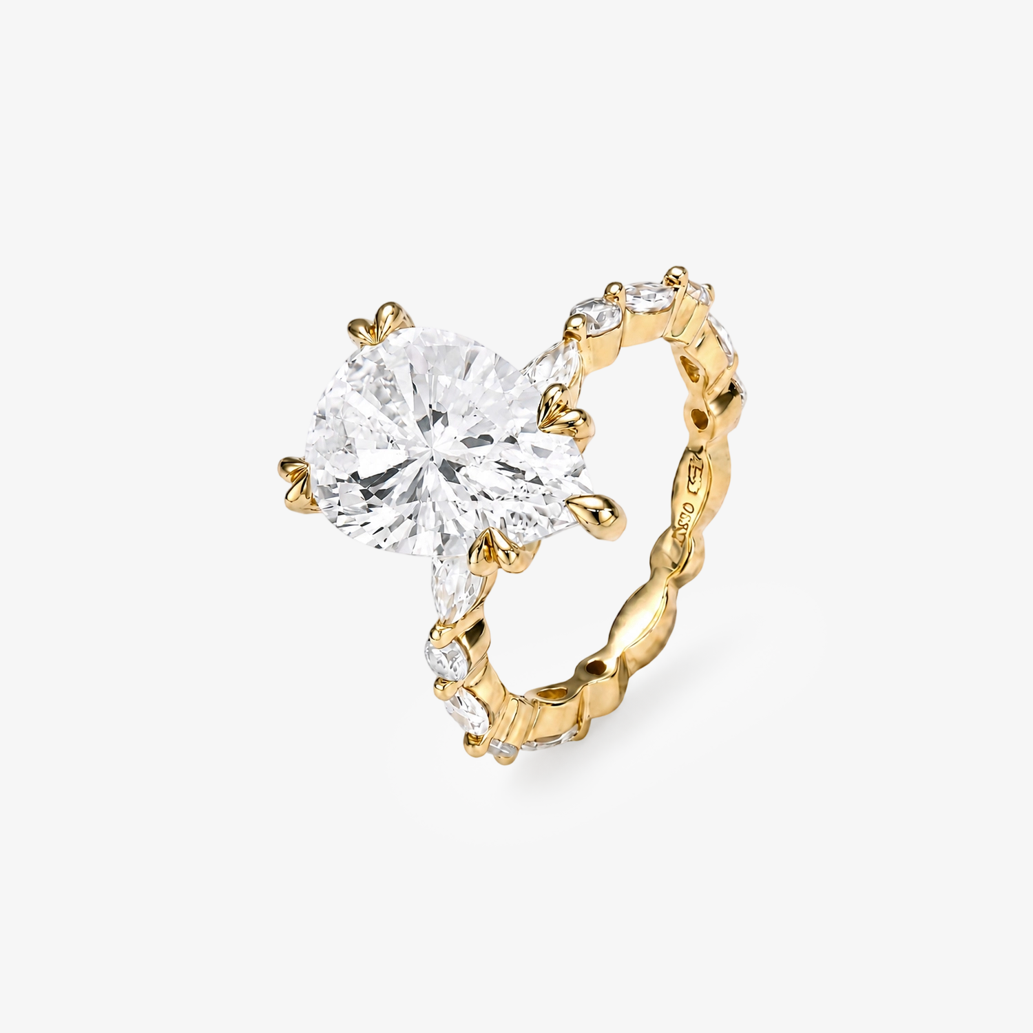 Pear Cut Moissanite Marquise Band Ring
