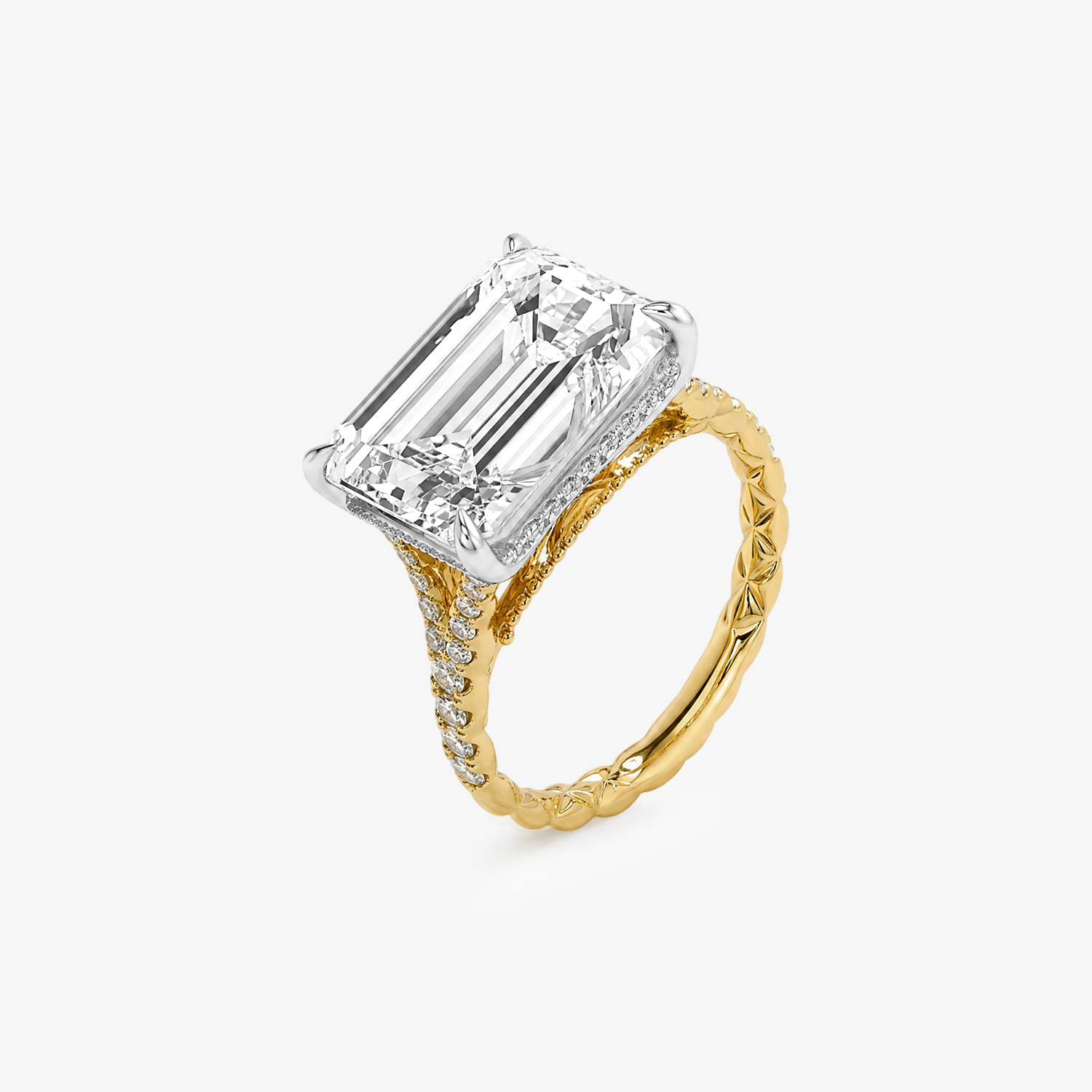 10ct Emerald Lab Diamond Pavé Ring