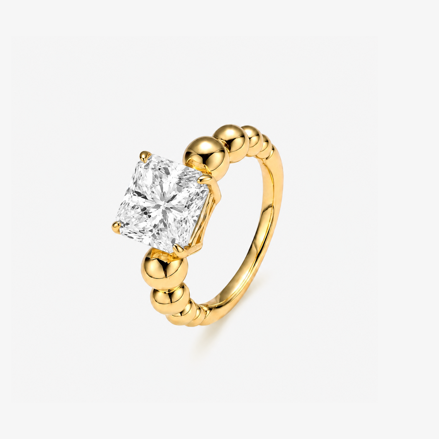 Bubble Band Cushion Cut Moissanite Ring
