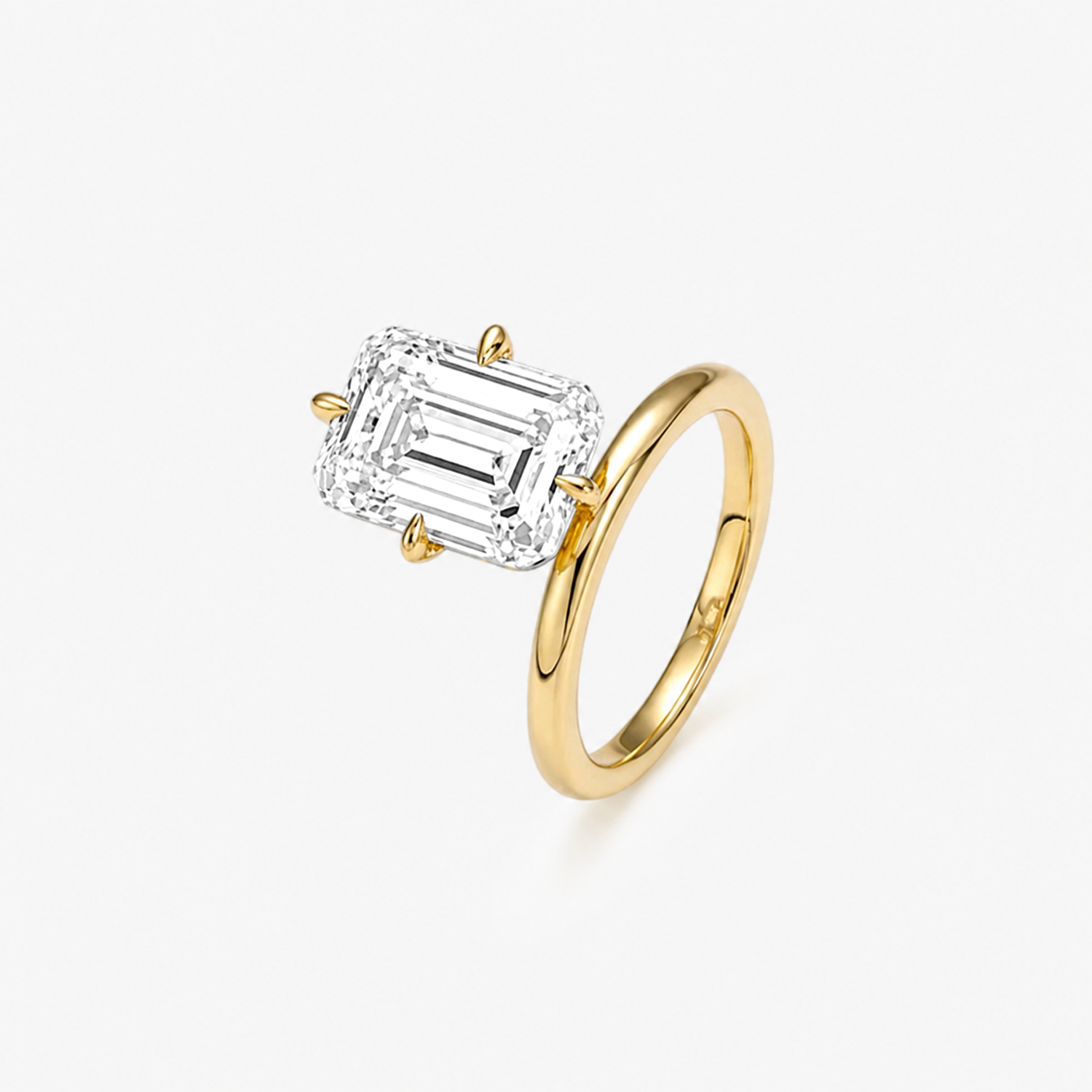 Emerald Cut Moissanite Solitaire Ring