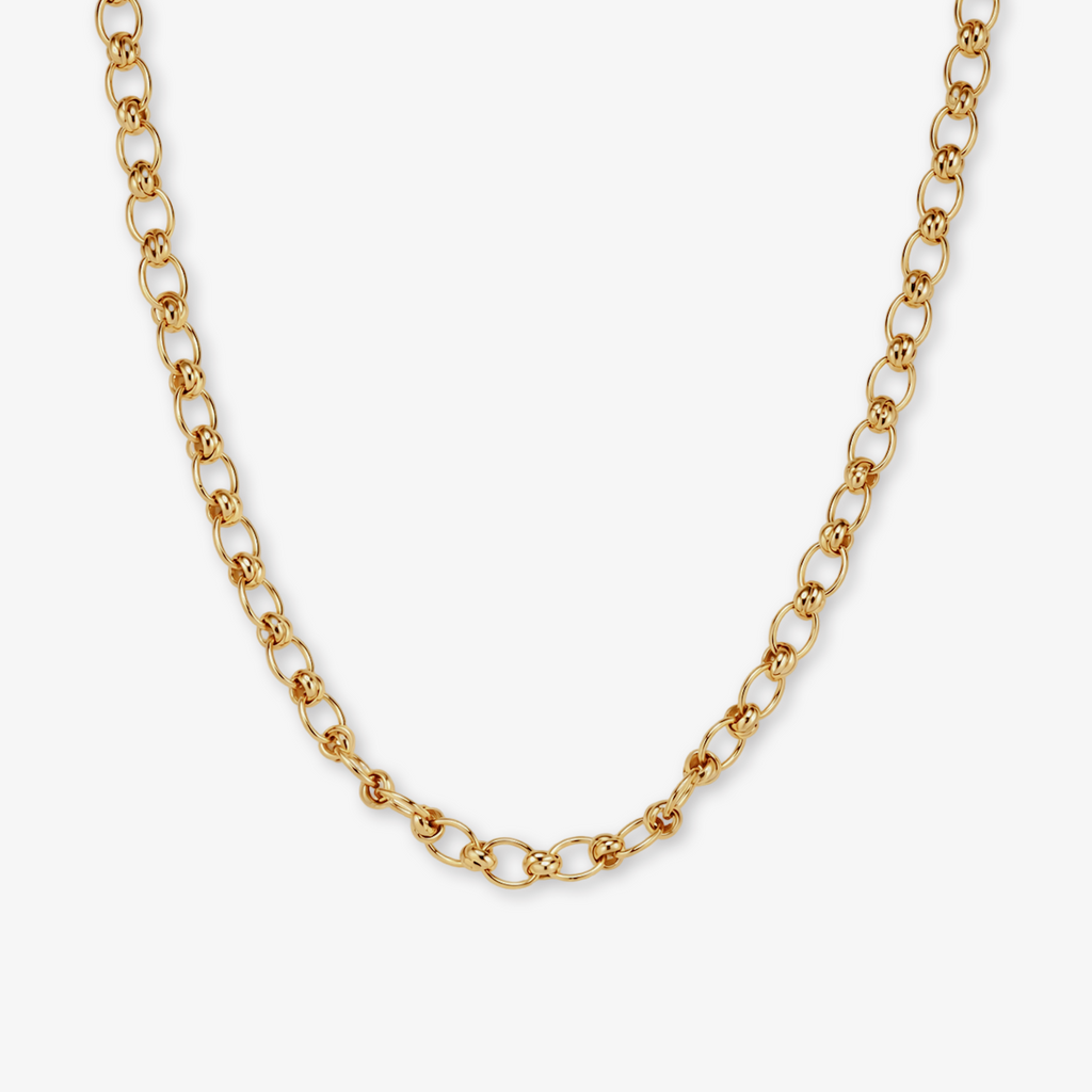 Gold Twisted Oval Link Chain Necklace