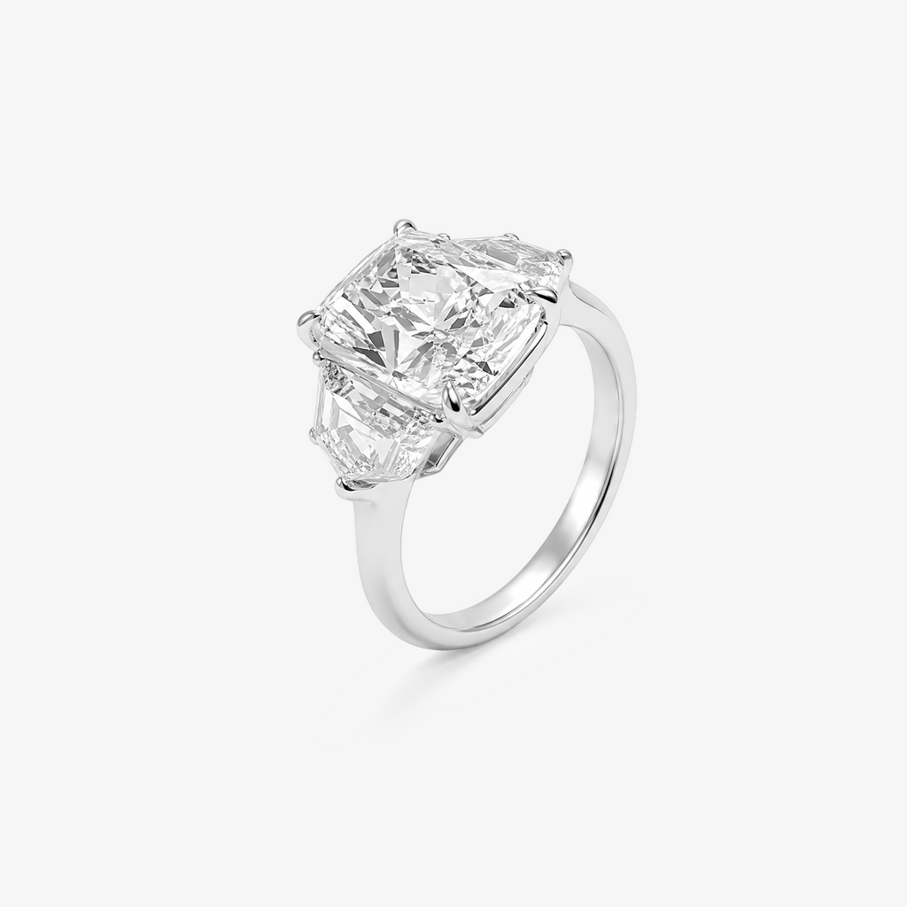 5ct Radiant Lab Diamond Trilogy Ring