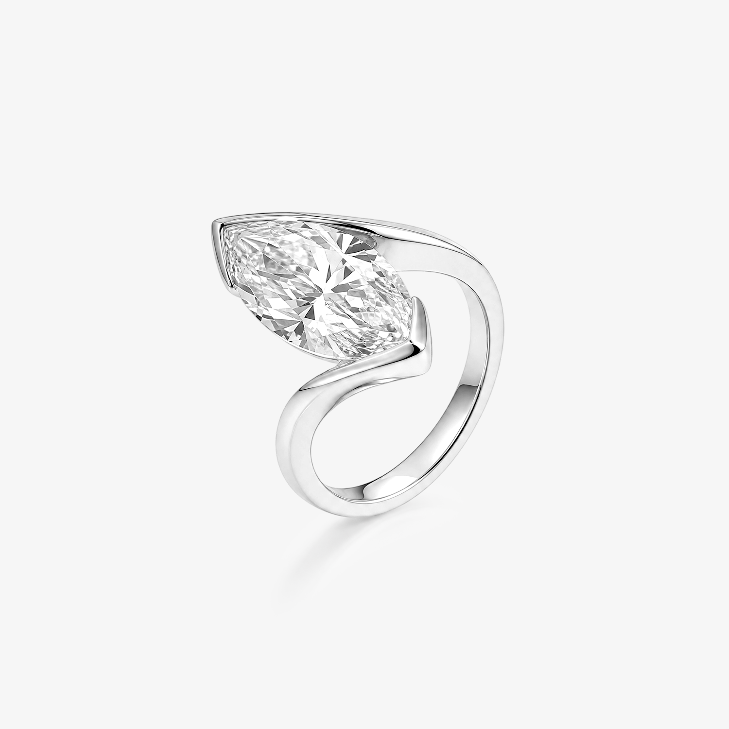 5ct Marquise Lab Diamond Bypass Ring
