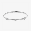 Moissanite Pavé Square Station Coil Bangle