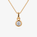 Moissanite Bezel Round Pendant in Rose Gold