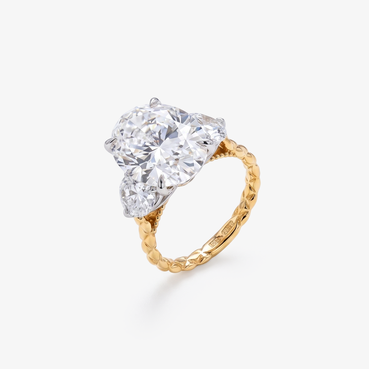 9ct Oval Lab Diamond Rope Ring