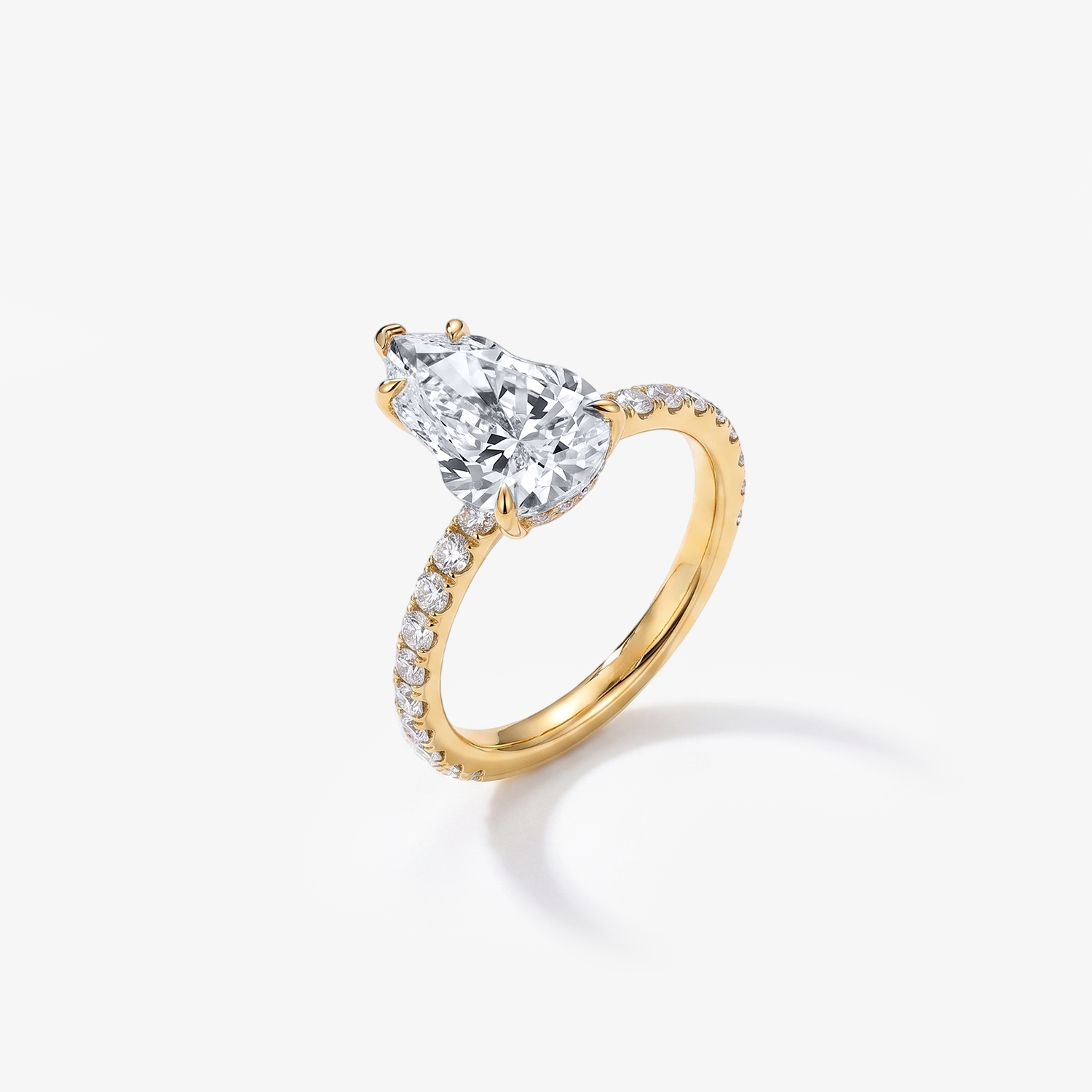 3ct Pear Lab Diamond Pavé Band Ring