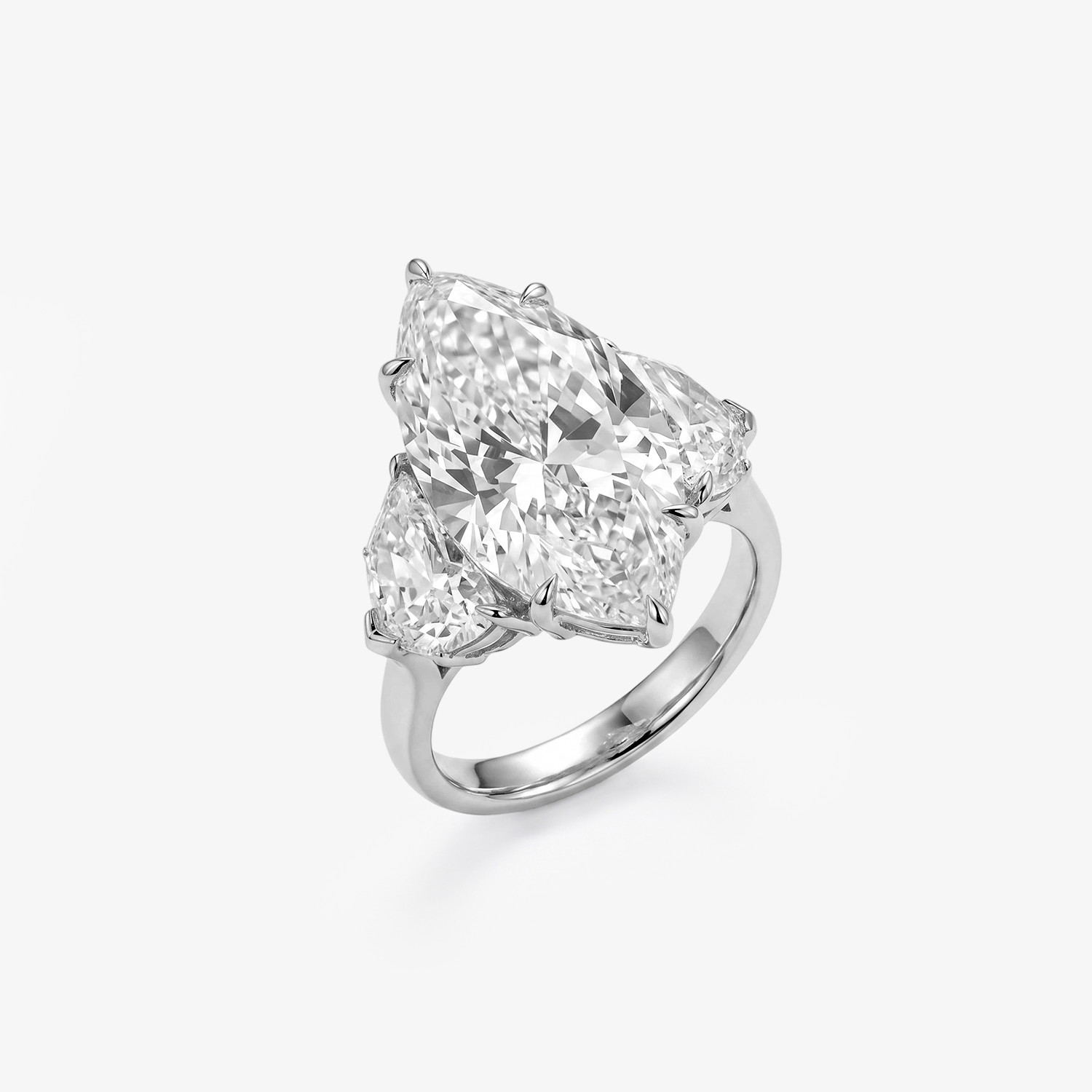 9ct Marquise Lab Diamond Trilogy Ring