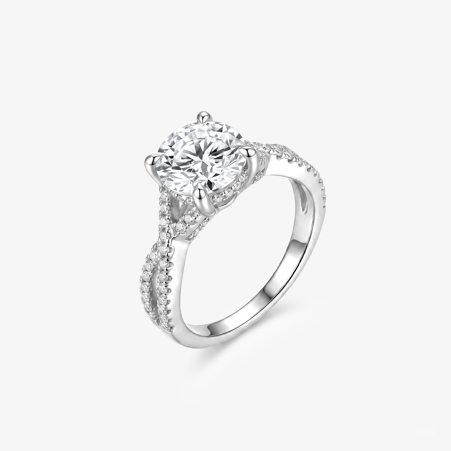 Round Moissanite Infinity Twist Ring