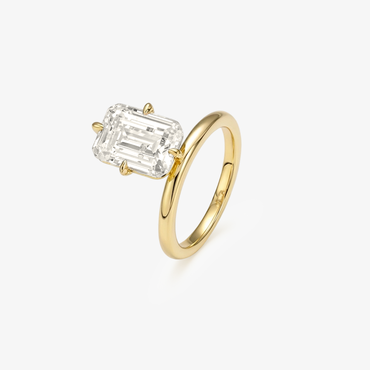 Emerald Cut Zirconia Solitaire Ring