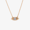 Moissanite Star Eye Pendant Necklace in Rose Gold