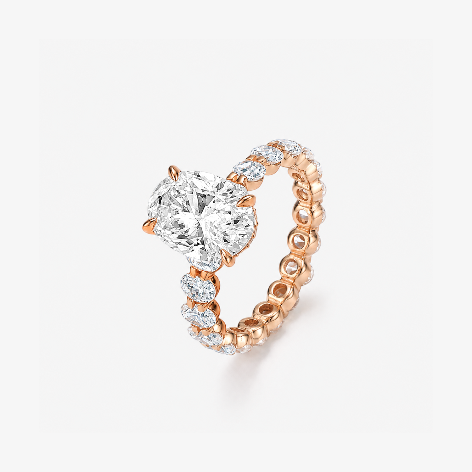 Oval Moissanite Eternity Band Ring