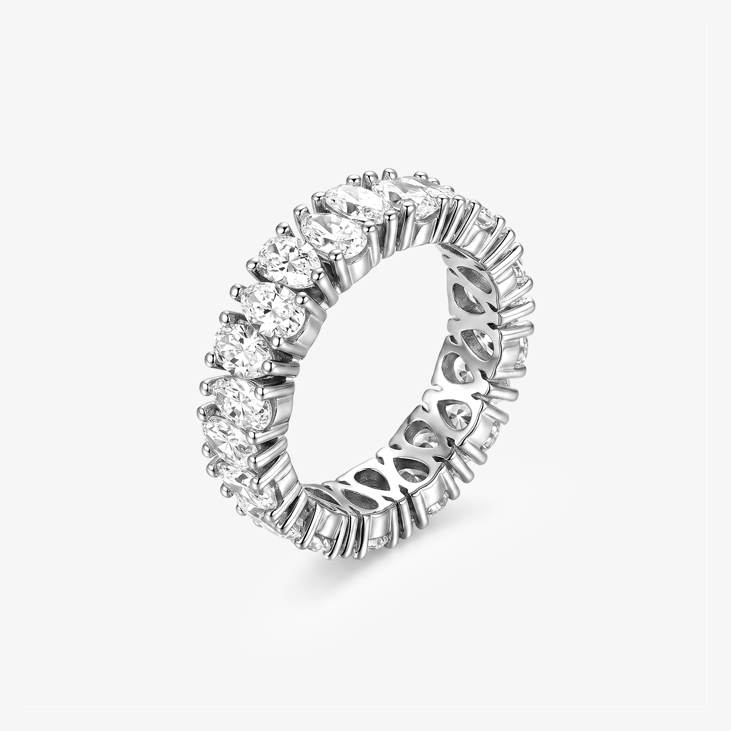 Pear Moissanite Full Eternity Band Ring