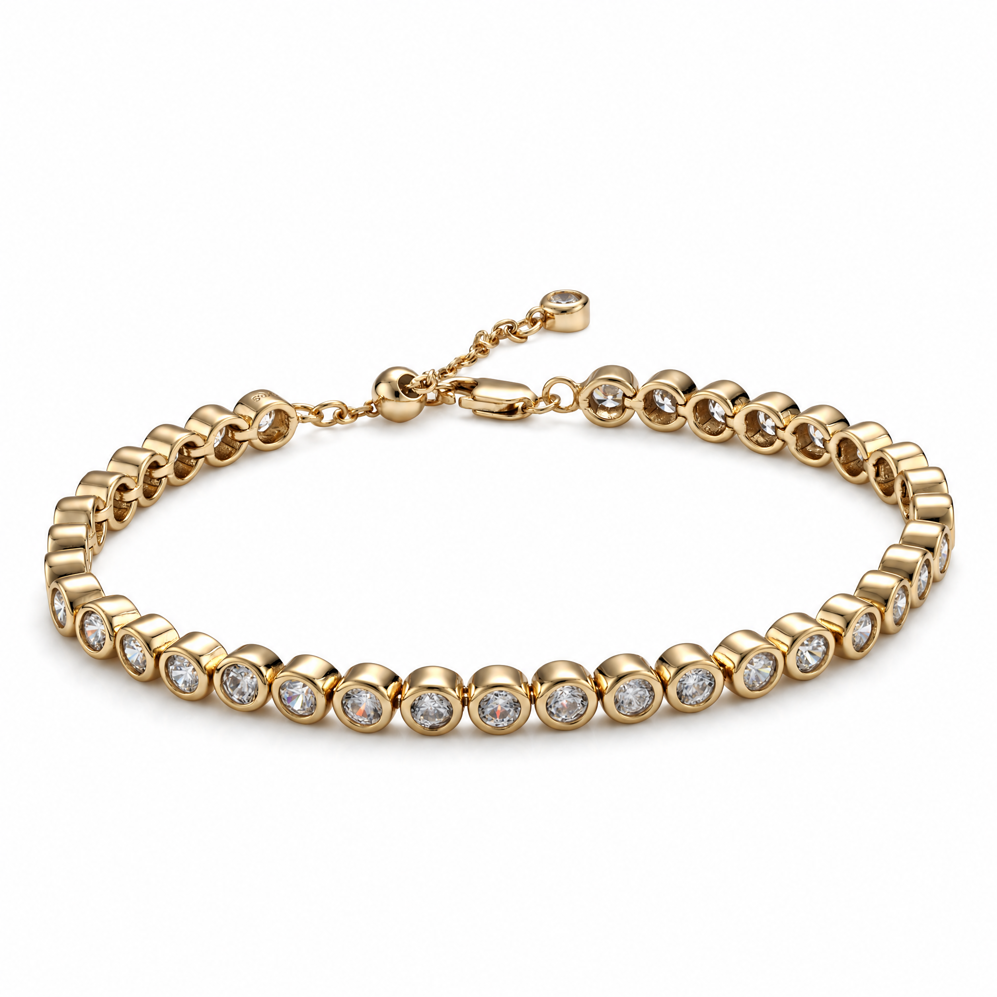 Moissanite Bezel Tennis Bracelet in Gold