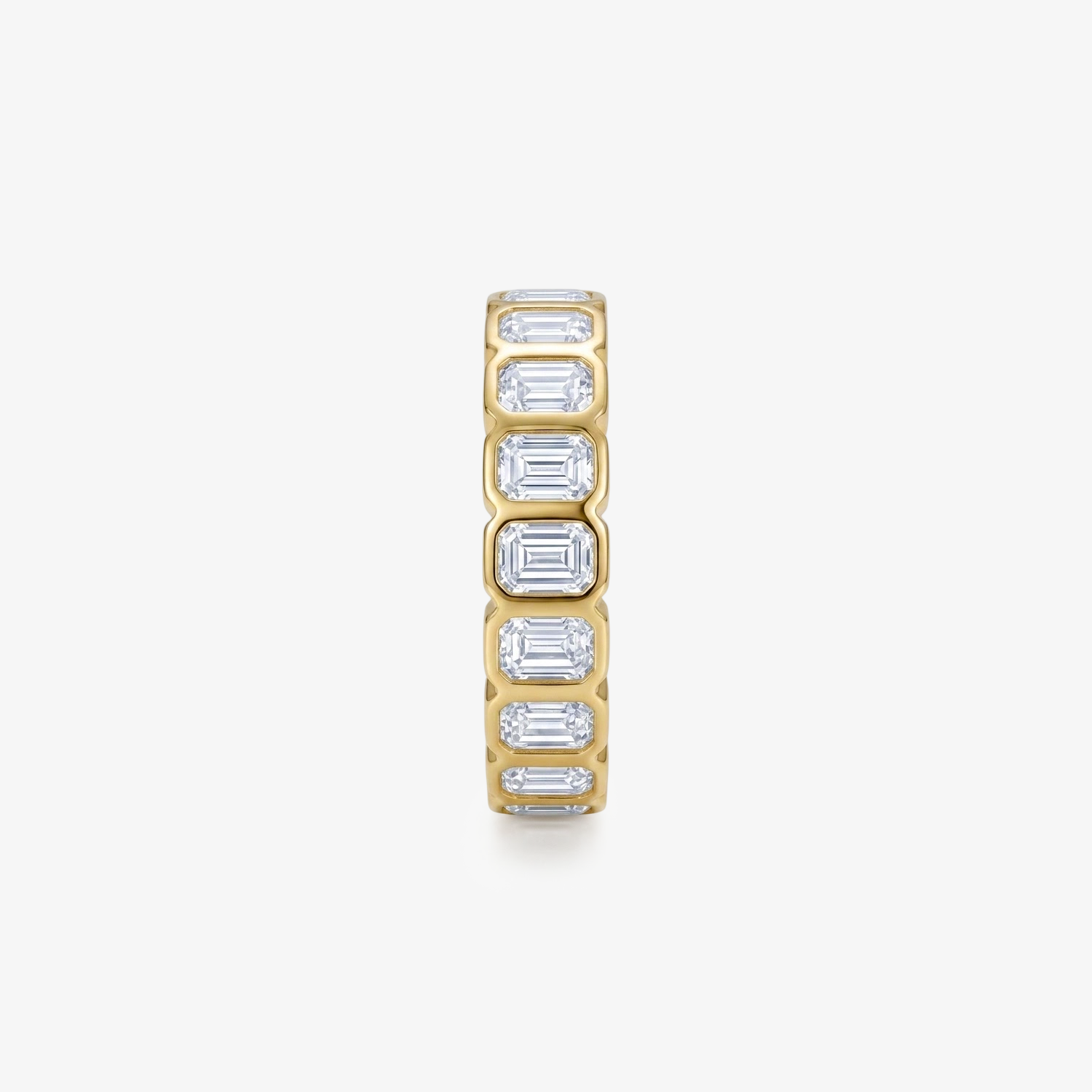 Emerald Moissanite Bezel Full Eternity Band