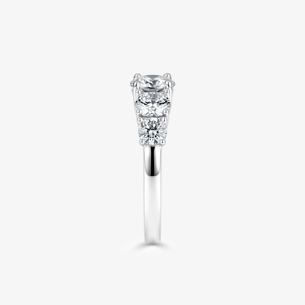Round Moissanite Five Stone Band Ring