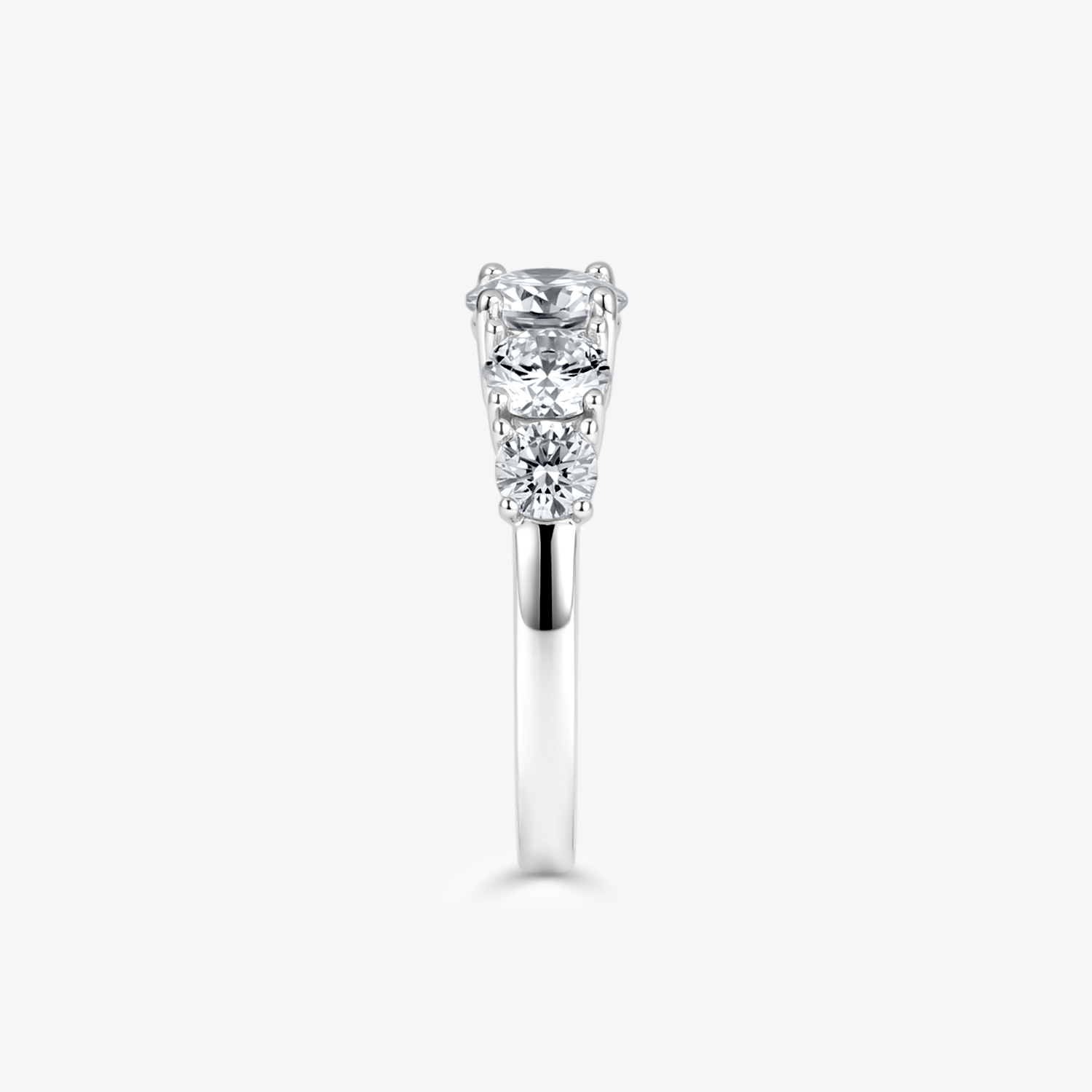 Round Moissanite Five Stone Band Ring