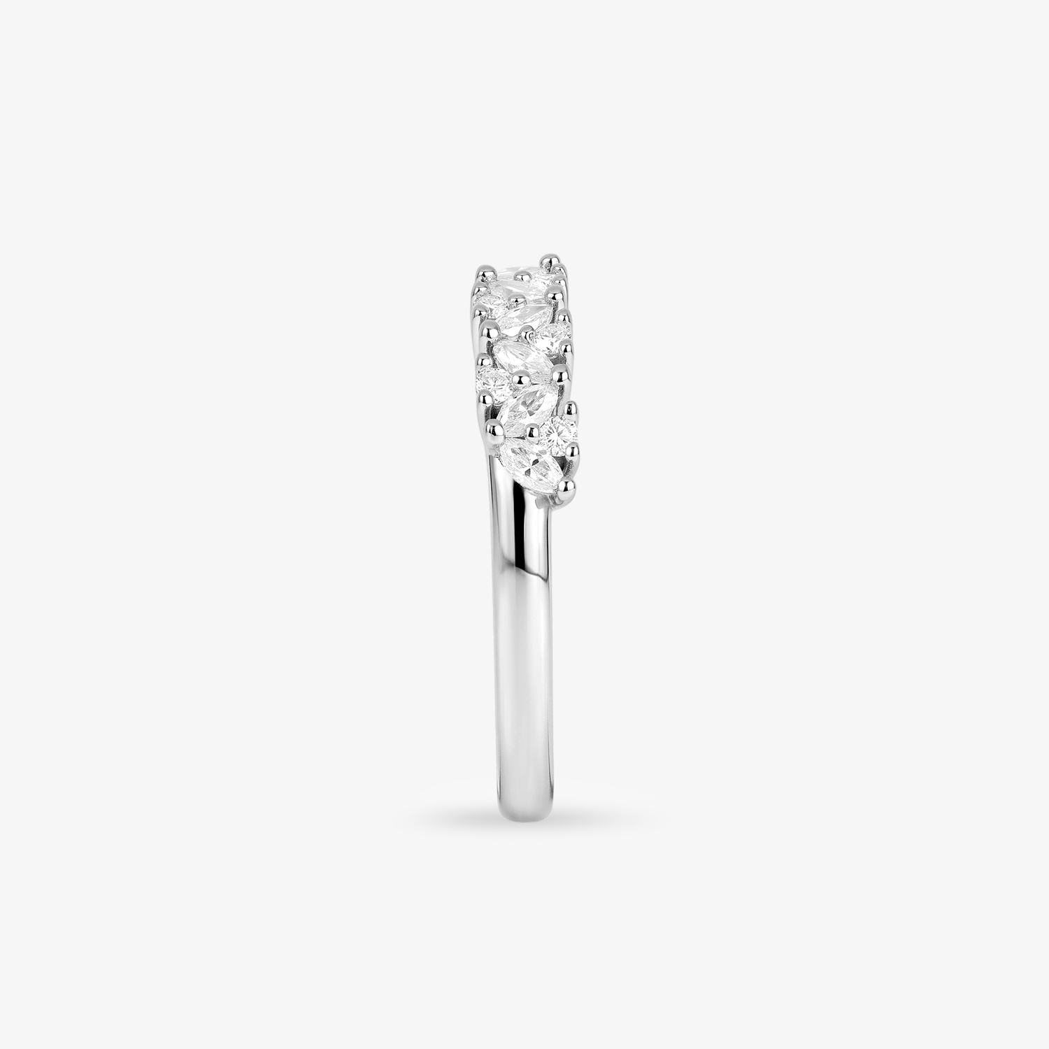 Marquise Round Moissanite Open Cluster Band