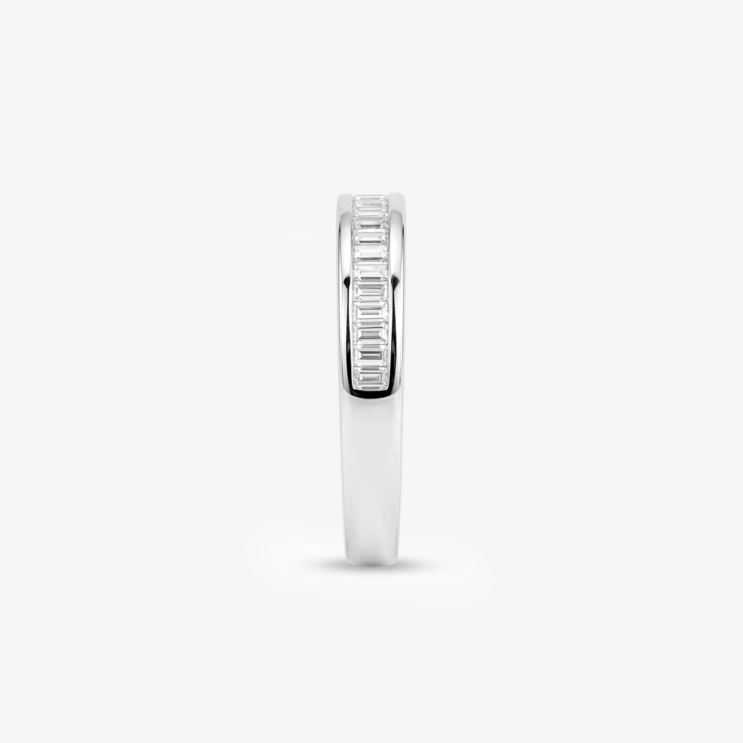 Emerald Moissanite Channel Half Eternity Band