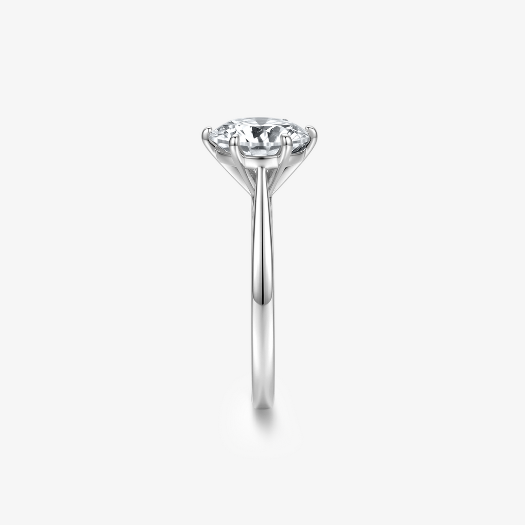 Round Moissanite Six Prong Solitaire Ring