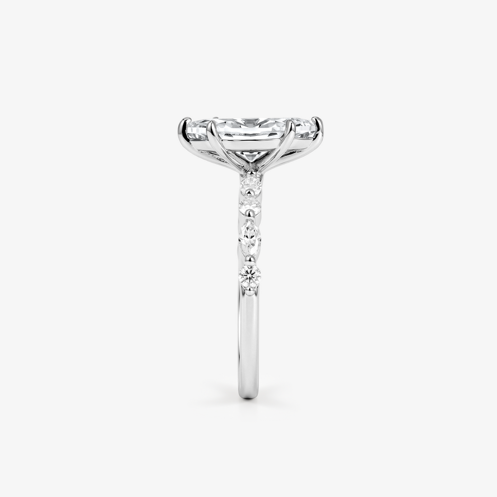 Marquise Moissanite Alternating Band Ring
