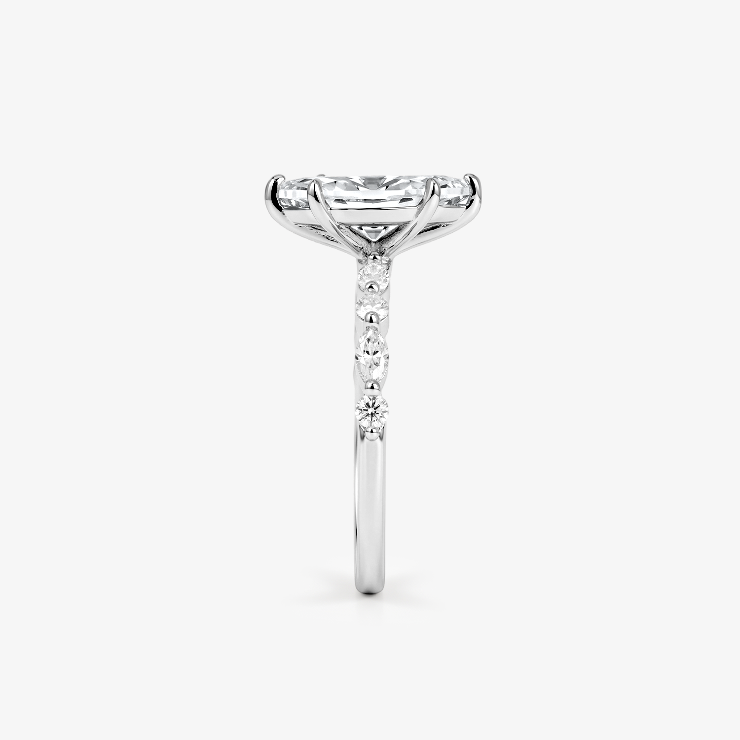 Marquise Moissanite Alternating Band Ring