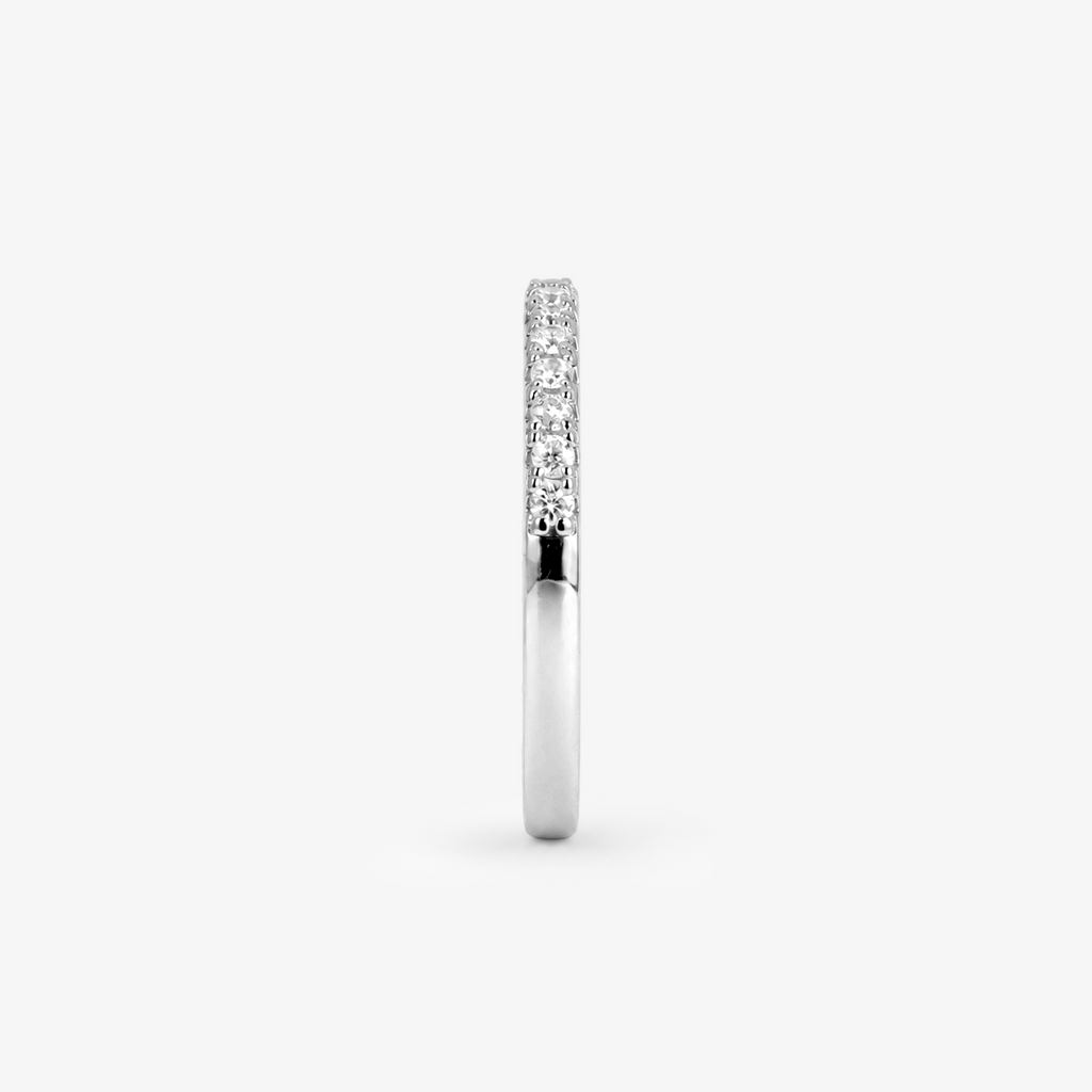 Round Moissanite Pavé Half Eternity Band