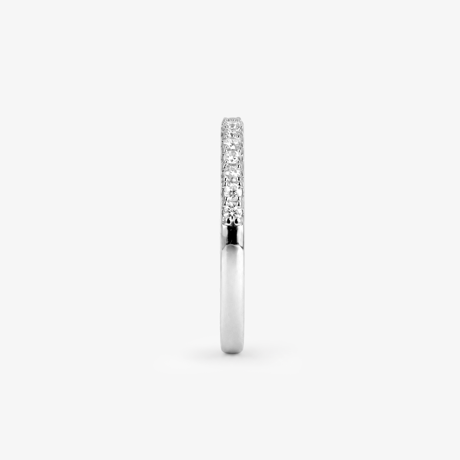 Round Moissanite Pavé Half Eternity Band