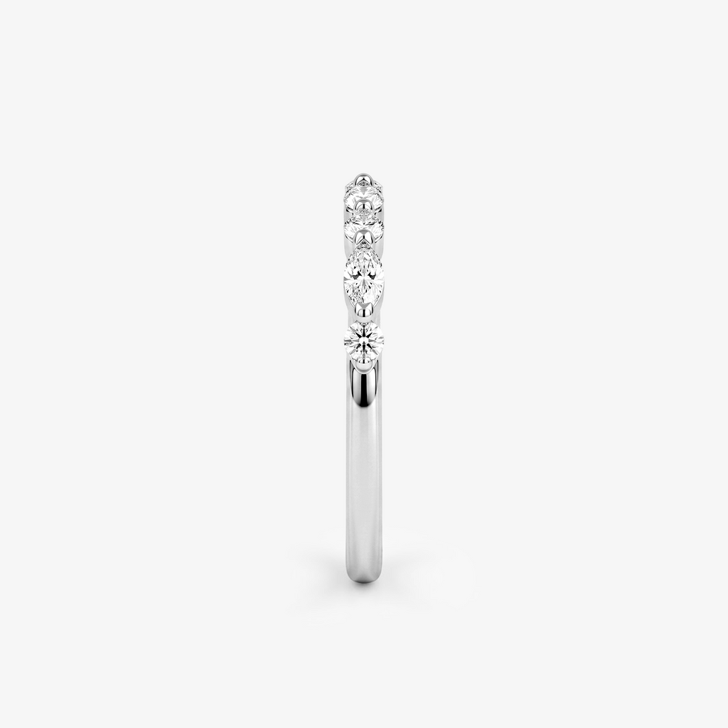 Marquise Round Alternating Half Eternity Ring