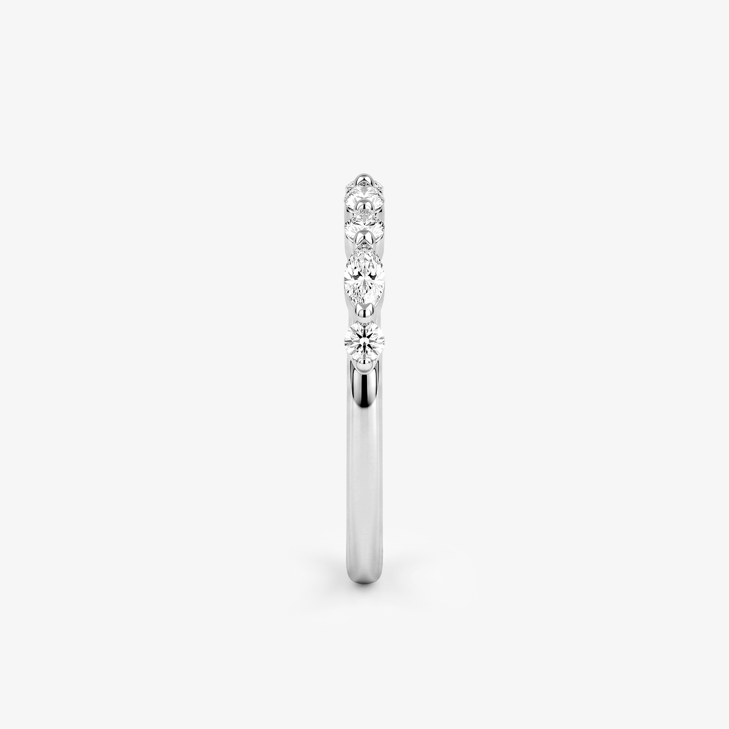 Marquise Round Alternating Half Eternity Ring