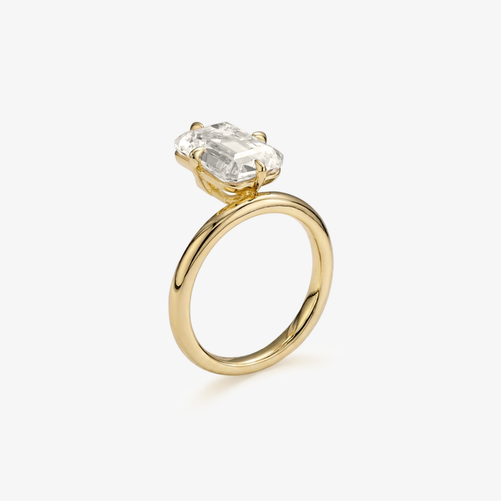 Emerald Cut Zirconia Solitaire Ring
