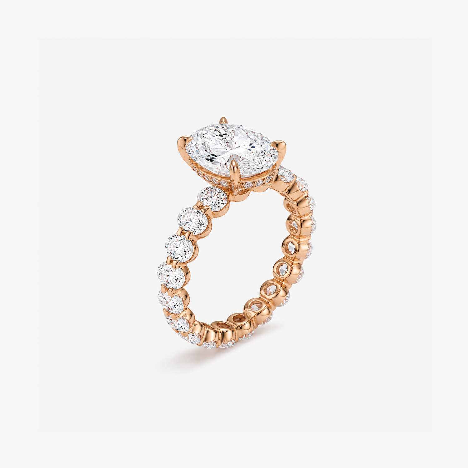 Oval Moissanite Eternity Band Ring