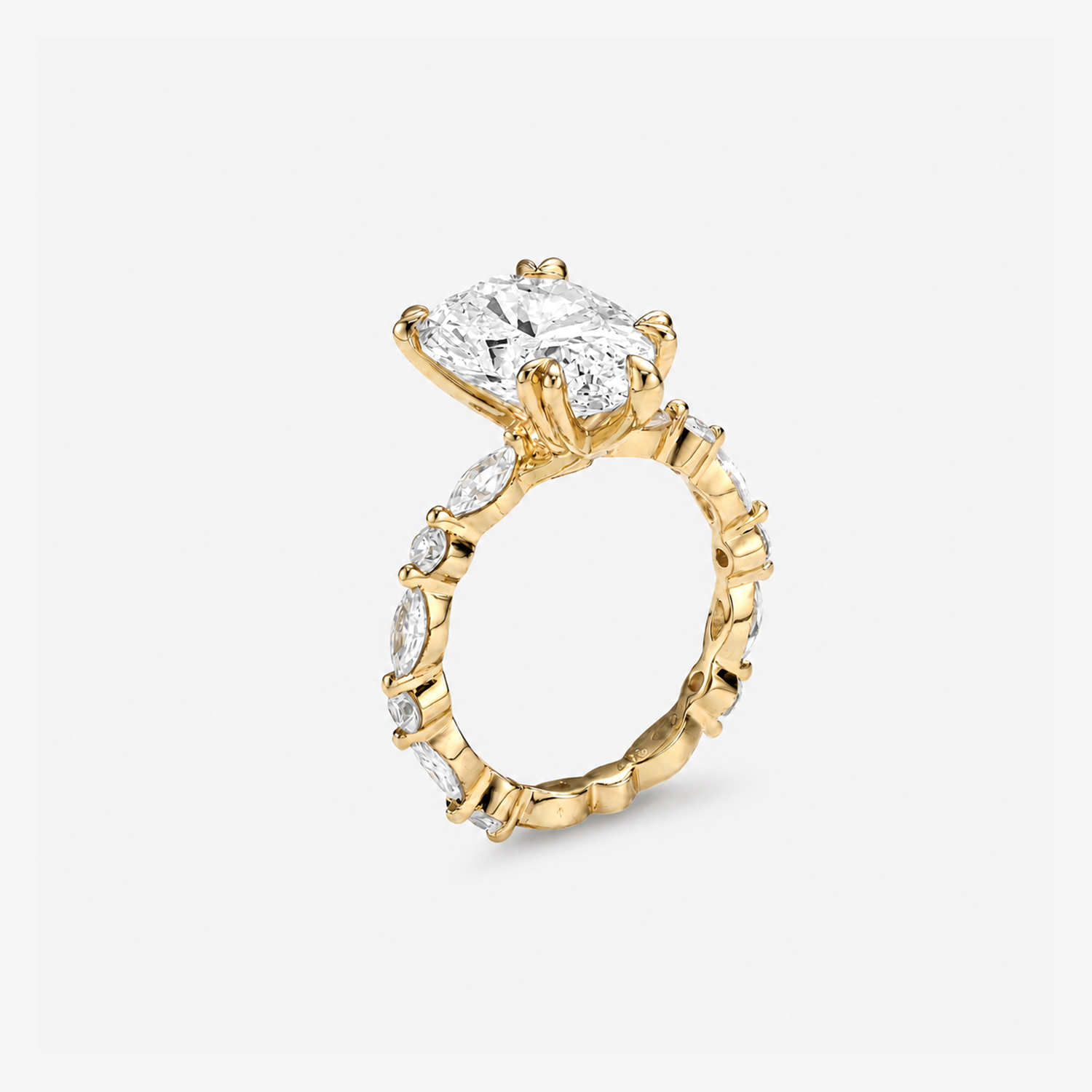 Pear Cut Moissanite Marquise Band Ring