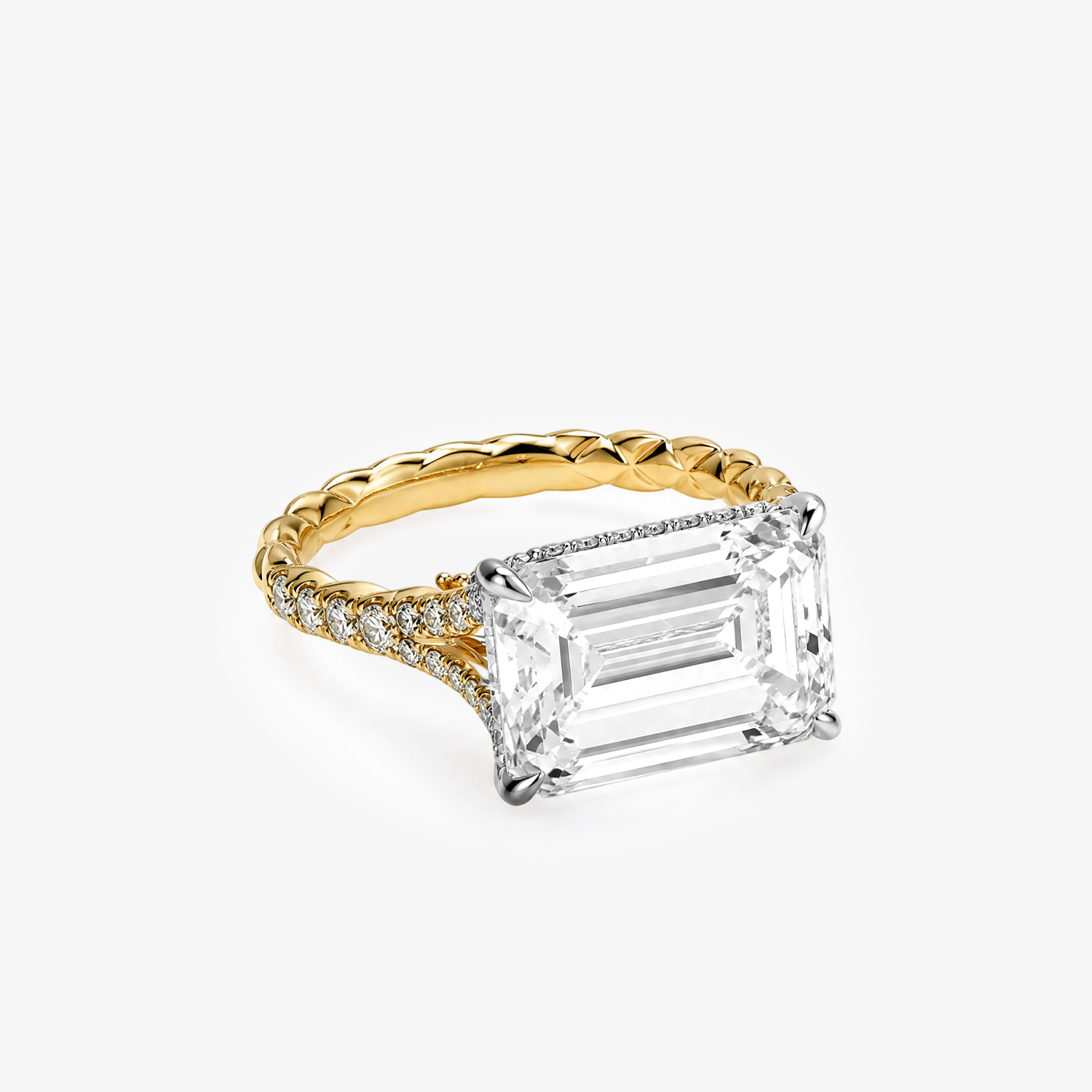 10ct Emerald Lab Diamond Pavé Ring