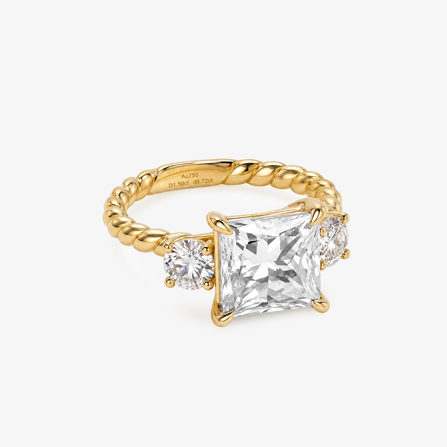 5ct Princess Lab Diamond Rope Ring