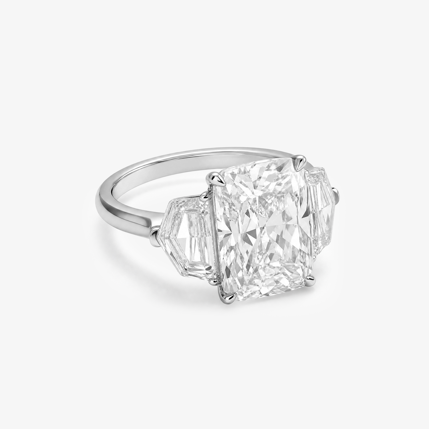 5ct Radiant Lab Diamond Trilogy Ring