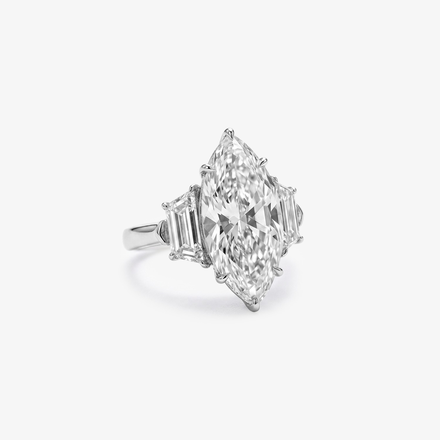 9ct Marquise Lab Diamond Trilogy Ring