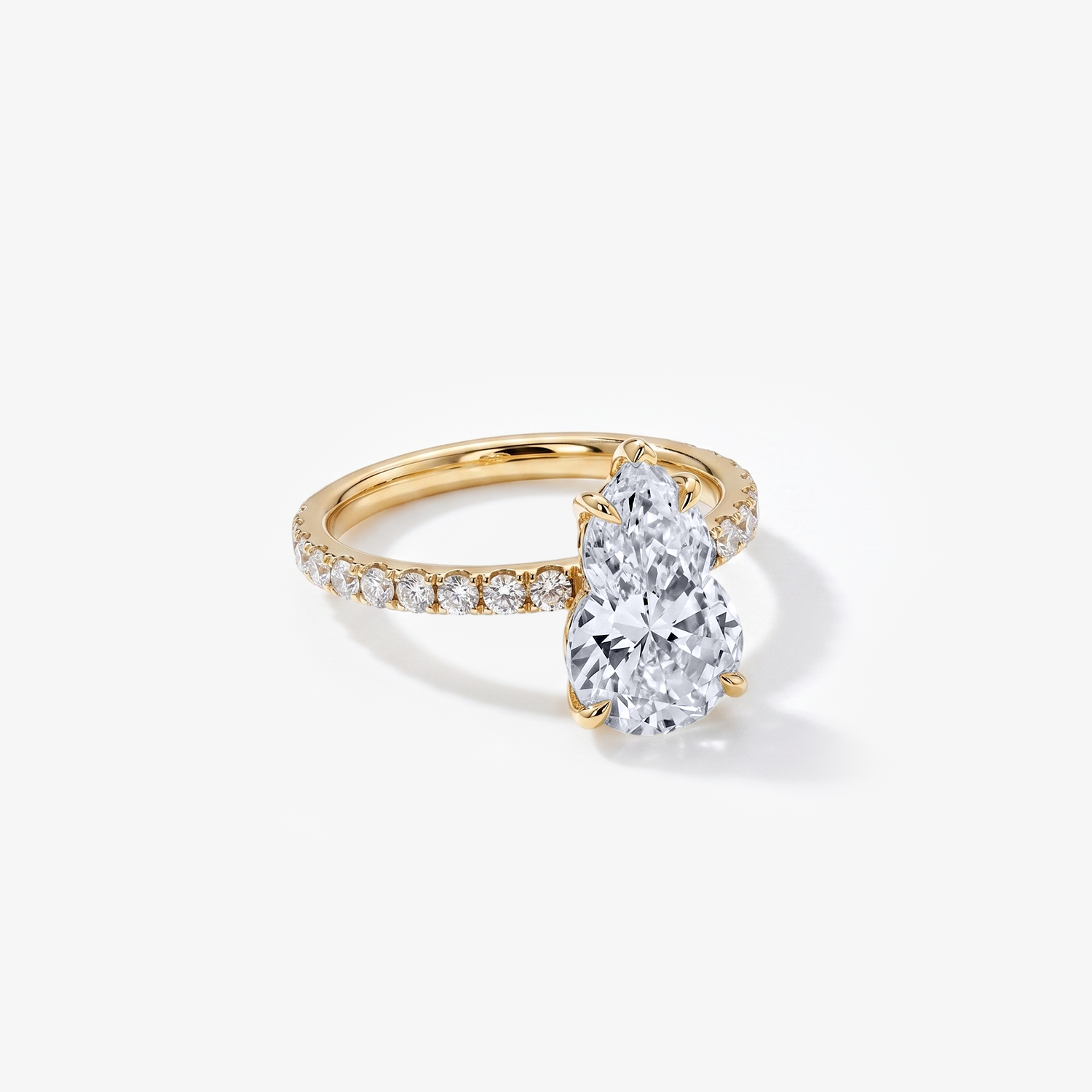3ct Pear Lab Diamond Pavé Band Ring