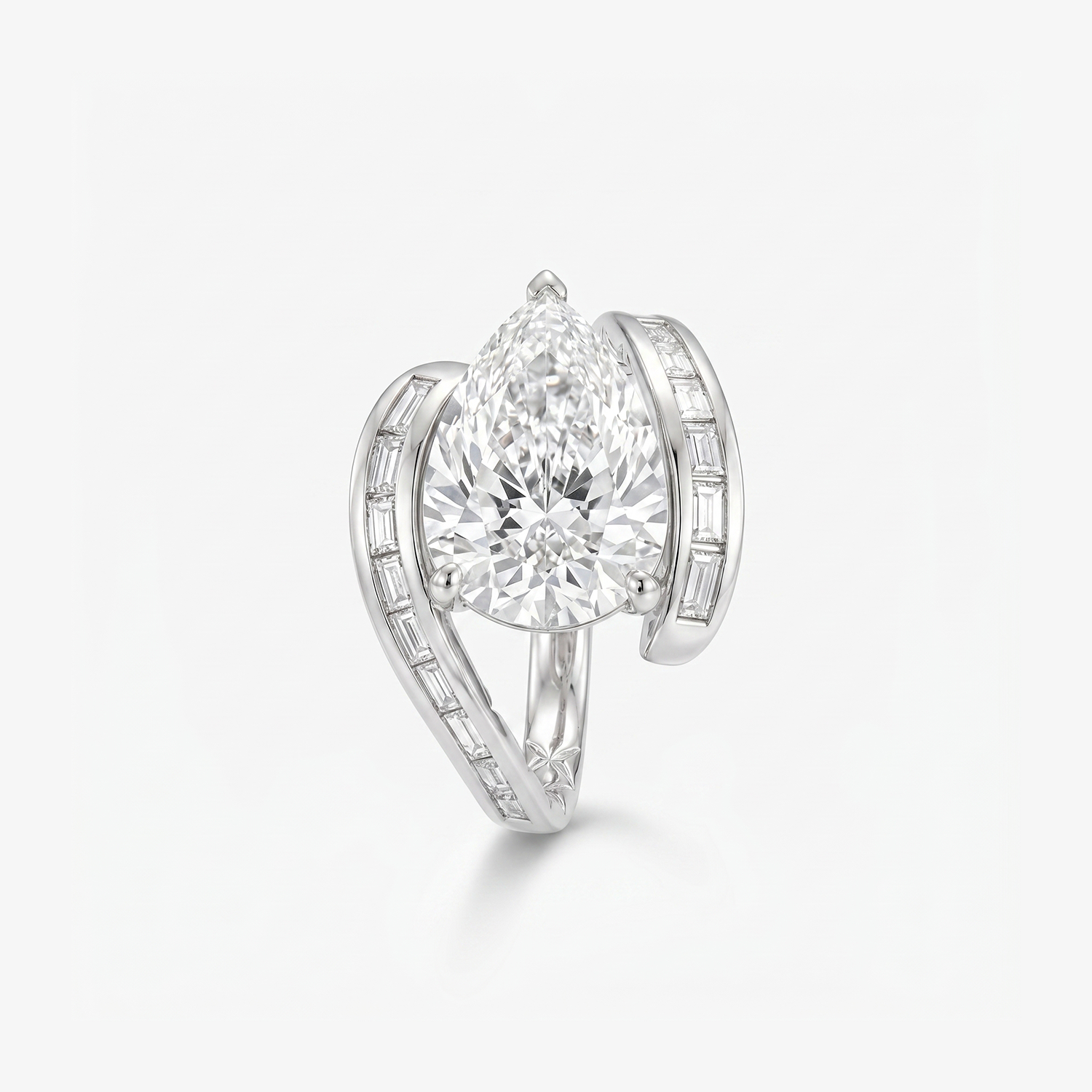 5ct Pear Lab Diamond Bypass Ring