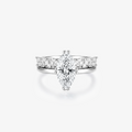 Marquise Moissanite Mixed Pavé Wide Band Ring