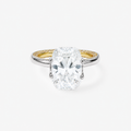 Two-Tone Pavé Band Solitaire CZ Ring